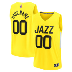 NBA Utah Jazz Youth Fast Break Replica Custom Jersey - Icon Edition - Yellow