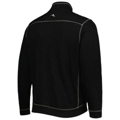 San Diego Padres Tommy Bahama Tobago Bay Tri-Blend Quarter-Zip Sweatshirt - Black Sweatshirts
