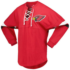 Arizona Cardinals Women's Spirit Jersey Lace-Up V-Neck Long Sleeve T-Shirt Cardinal
