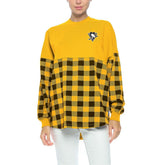 NHL Pittsburgh Penguins Fanatics Women's Buffalo Check Long Sleeve T-Shirt - Gold