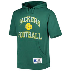Green Bay Packers Washed Short Sleeve Pullover Hoodie Green