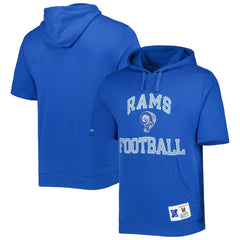 Los Angeles Rams Washed Short Sleeve Pullover Hoodie Royal
