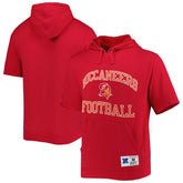 Tampa Bay Buccaneers Washed Short Sleeve Pullover Hoodie Scarlet
