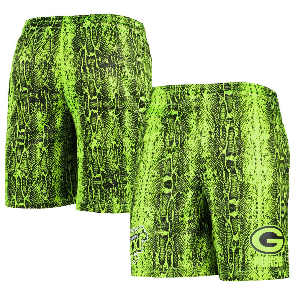 Green Bay Packers New Era Summer Pop Shorts Neon Green