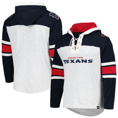 Houston Texans '47 Gridiron Lace-Up Pullover Hoodie Heather Gray