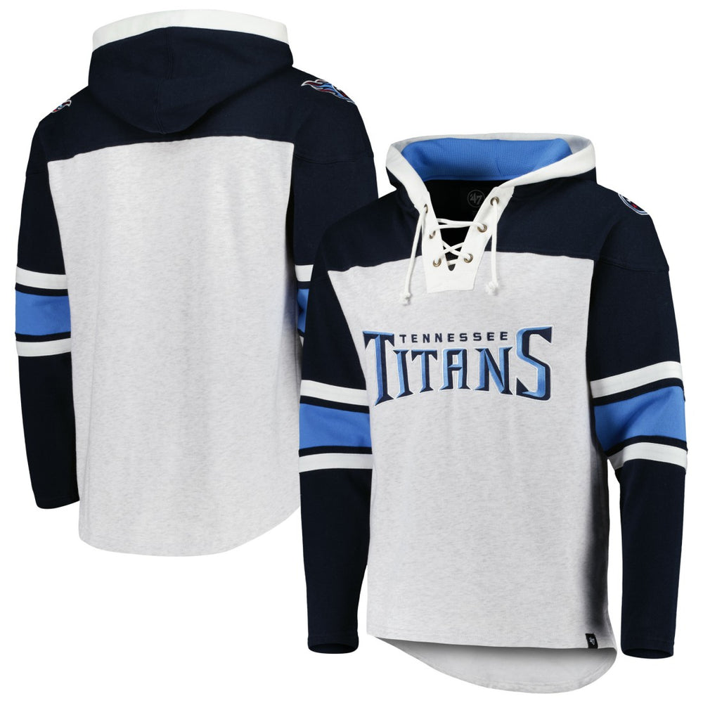 Tennessee Titans '47 Gridiron Lace-Up Pullover Hoodie Heather Gray