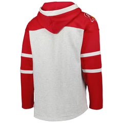 Tampa Bay Buccaneers '47 Historic Logo Gridiron Lace-Up Pullover Hoodie Heather Gray