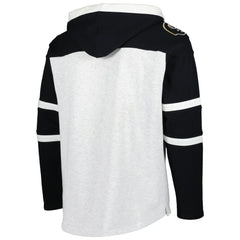 Pittsburgh Steelers '47 Historic Logo Gridiron Lace-Up Pullover Hoodie Heather Gray