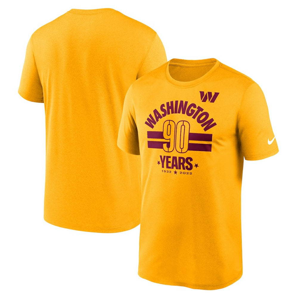 Washington Commanders 90th Anniversary Legend T-Shirt Gold
