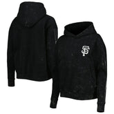 San Francisco Giants The Wild Collective Women's Marble Pullover Hoodie - Black Hoodies