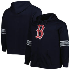 Boston Red Sox Women's Plus Size Front Logo Full-Zip Hoodie - Navy/Heather Gray Hoodies