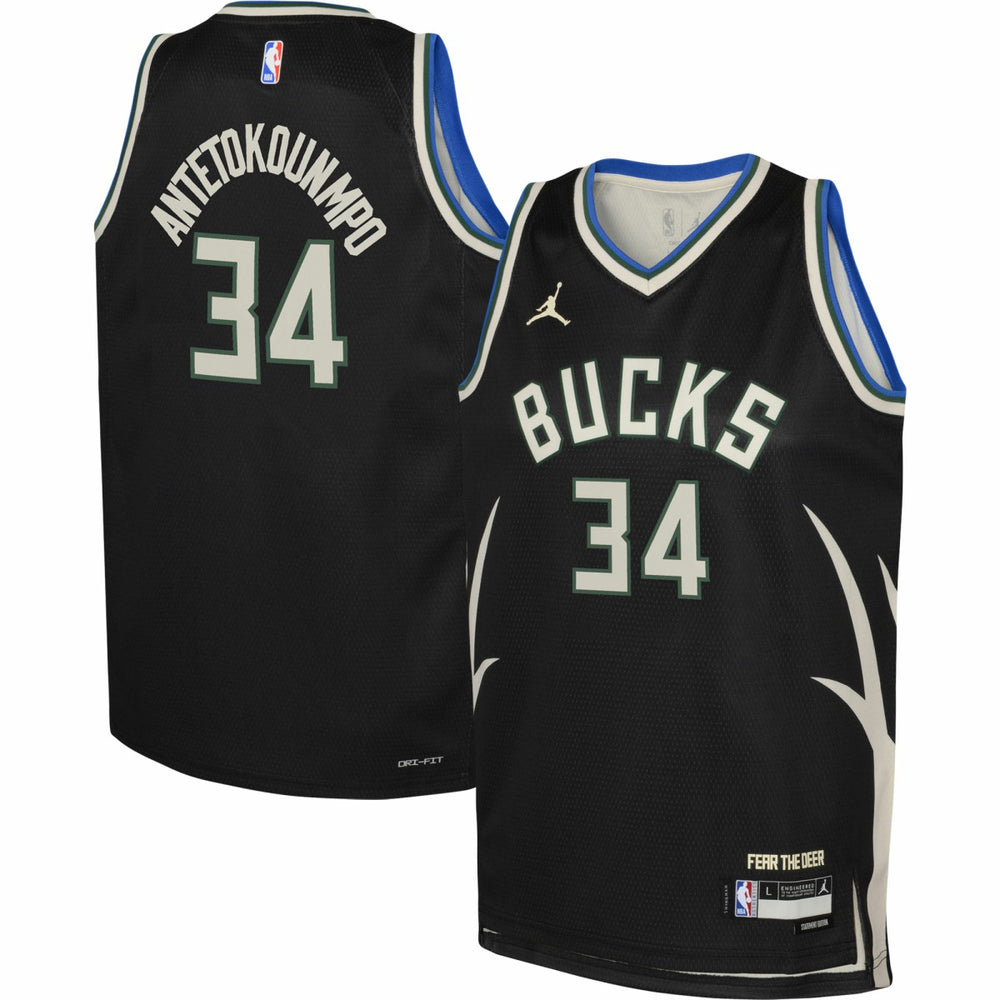 NBA Giannis Antetokounmpo Milwaukee Bucks Jordan Brand Youth Swingman Jersey - Statement Edition - Black discount