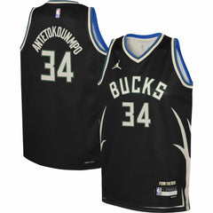 NBA Giannis Antetokounmpo Milwaukee Bucks Jordan Brand Youth Swingman Jersey - Statement Edition - Black discount