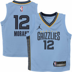 NBA Ja Morant Memphis Grizzlies Jordan Brand Preschool 2022/23 Statement Edition Jersey - Light Blue on sale