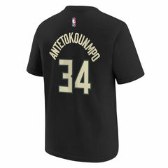 Giannis Antetokounmpo Milwaukee Bucks Jordan Brand Youth Statement Edition Name & Number Player T-Shirt Black