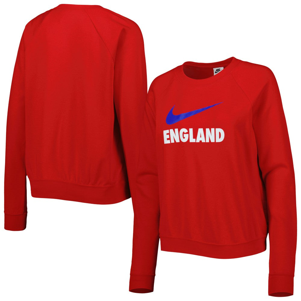 England National Team Women's Lockup Varsity Tri-Blend Raglan Pullover Sweatshirt Red