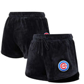 Chicago Cubs Pro Standard Women's Classic Velour Lounge Shorts - Black Shorts