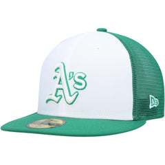 Athletics New Era 2023 On-Field Batting Practice 59FIFTY Fitted Hat - White/Green Hats