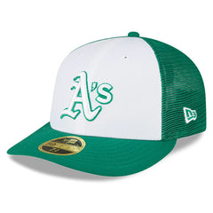 Athletics New Era 2023 On-Field Batting Practice Low Profile 59FIFTY Fitted Hat - White/Green Hats