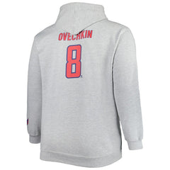 NHL Alexander Ovechkin Washington Capitals Big & Tall Player Pullover Hoodie - Heather Gray