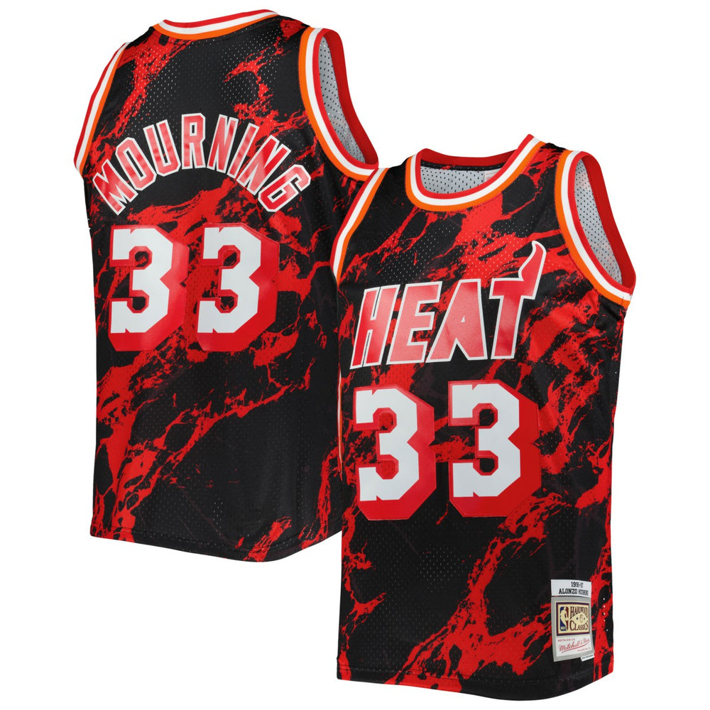 NBA Alonzo Mourning Miami Heat 1996/97 Hardwood Classics Marble Swingman Jersey - Black