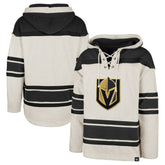 NHL Vegas Golden Knights '47 Rockaway Lace-Up Pullover Hoodie - Oatmeal