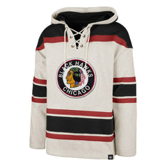NHL Chicago Blackhawks '47 Rockaway Lace-Up Pullover Hoodie - Oatmeal