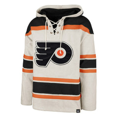 NHL Philadelphia Flyers '47 Rockaway Lace-Up Pullover Hoodie - Oatmeal