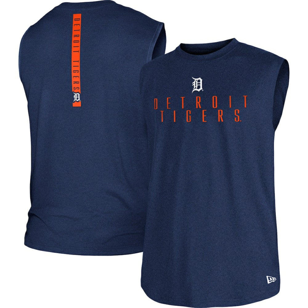 Detroit Tigers New Era Team Muscle Tank Top - Heather Navy Tanks