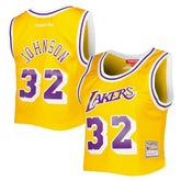 Magic Johnson Los Angeles Lakers Women's 1984 Hardwood Classics Crop Player Tank Top Gold