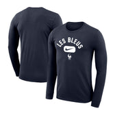 France National Team Lockup Legend Performance Long Sleeve T-Shirt Navy