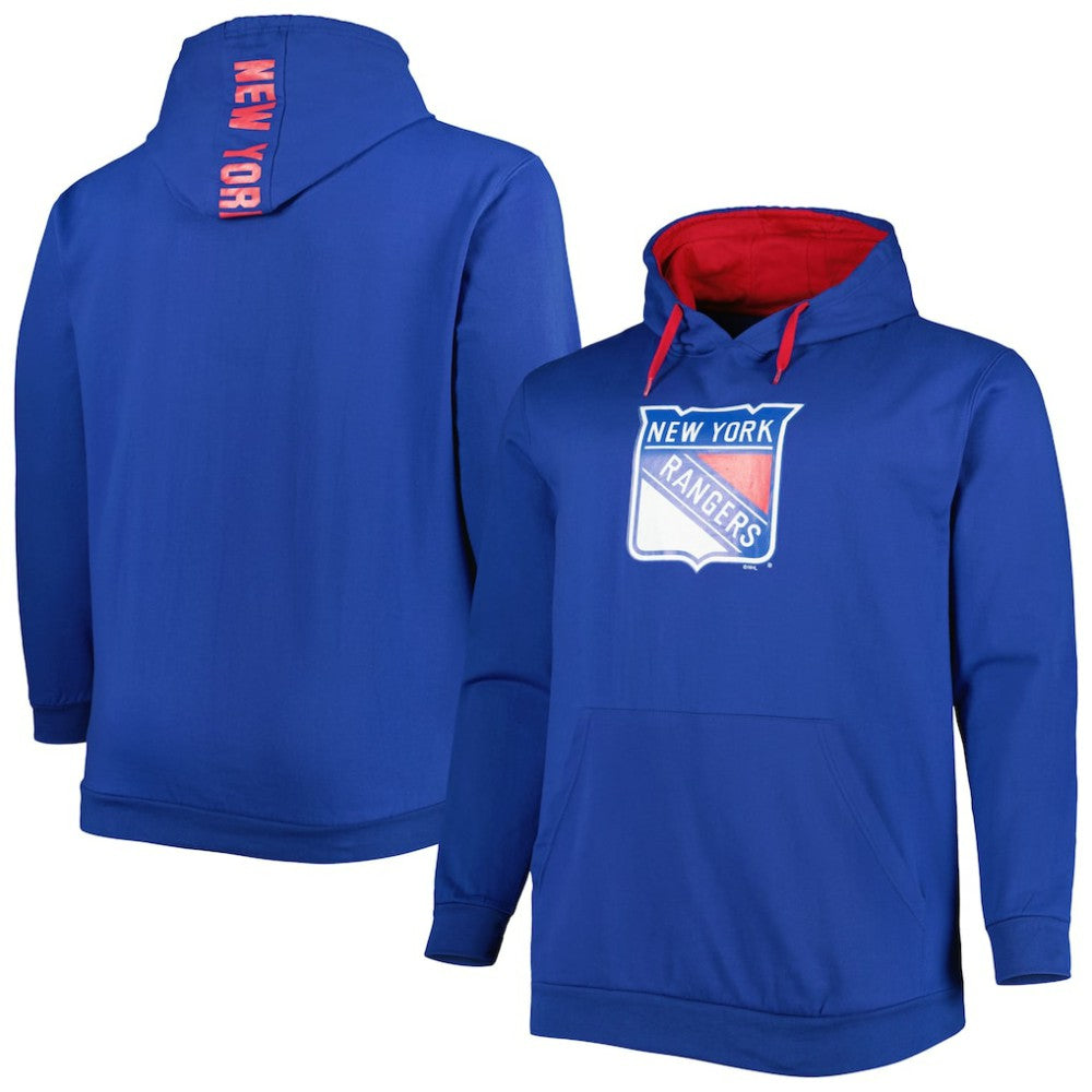 NHL New York Rangers Big & Tall Fleece Pullover Hoodie - Blue