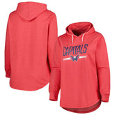 NHL Washington Capitals Women's Plus Size Fleece Pullover Hoodie - Heather Red