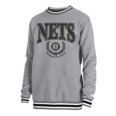 Brooklyn Nets Unisex Vintage Throwback Crew Sweatshirt Heather Gray