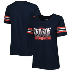 Boston Red Sox New Era Women's Team Stripe T-Shirt - Navy T-shirts