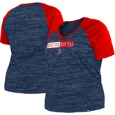 Boston Red Sox New Era Women's Plus Size Space Dye Raglan V-Neck T-Shirt - Navy T-shirts