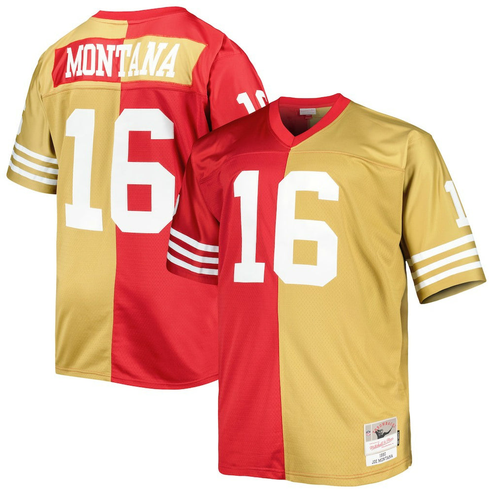 NFL Joe Montana San Francisco 49ers Big & Tall Split Legacy Retired Player Replica Jersey - Scarlet/Gold discount