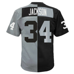 Bo Jackson Las Vegas Raiders Big & Tall Split Legacy Retired Player Replica Jersey Black/Silver