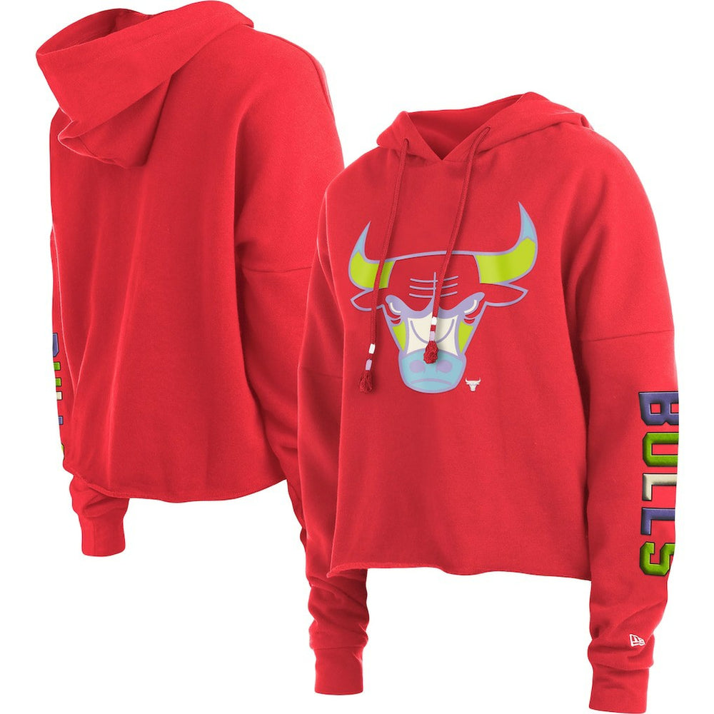 Chicago Bulls Women's Color Pack Cropped Top Pullover Hoodie Red