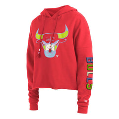 Chicago Bulls Women's Color Pack Cropped Top Pullover Hoodie Red