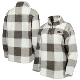 NHL Philadelphia Flyers G-III 4Her by Carl Banks Women's Logo Plaid Sherpa Quarter-Zip Jacket - Gray/White