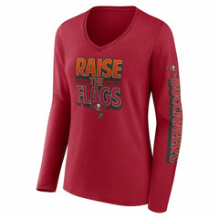 Tampa Bay Buccaneers Women's Hometown Sweep Long Sleeve V-Neck T-Shirt Red