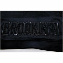 Brooklyn Nets Pro Standard Women's Triple Black Velour Full-Zip Hoodie