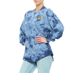 NHL Nashville Predators Fanatics Women's Crystal-Dye Long Sleeve T-Shirt - Navy