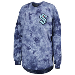 NHL Seattle Kraken Fanatics Women's Crystal-Dye Long Sleeve T-Shirt - Deep Sea Blue