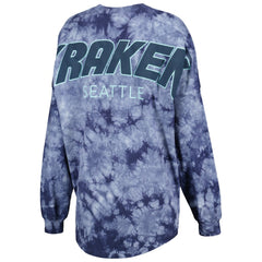 NHL Seattle Kraken Fanatics Women's Crystal-Dye Long Sleeve T-Shirt - Deep Sea Blue