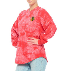 NHL Chicago Blackhawks Fanatics Women's Crystal-Dye Long Sleeve T-Shirt - Red
