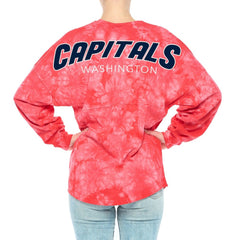 NHL Washington Capitals Fanatics Women's Crystal-Dye Long Sleeve T-Shirt - Red