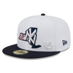 New York Yankees New Era State 59FIFTY Fitted Hat - White/Navy Hats