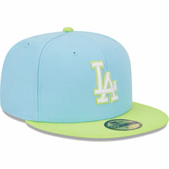 Los Angeles Dodgers New Era Spring Color Two-Tone 59FIFTY Fitted Hat - Light Blue/Neon Green Hats